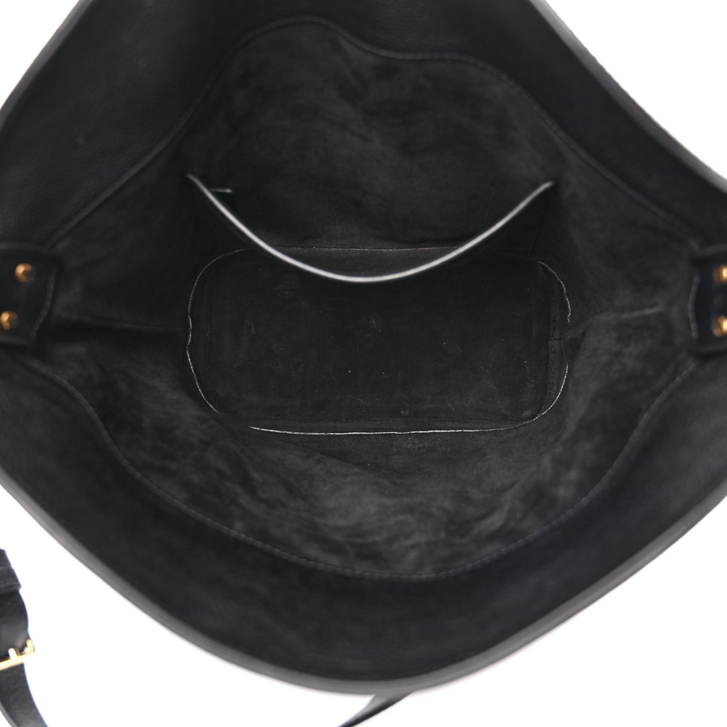 Soft Grained Calfskin Medium Bucket Bag Black