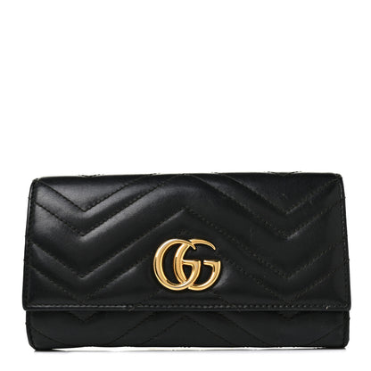 Gucci Calfskin Matelasse GG Marmont Continental Wallet Black 1 of 9