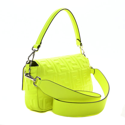 Fendi X MARC JACOBS Nappa FF 1974 Embossed Baguette Yellow Fluo 3 of 10