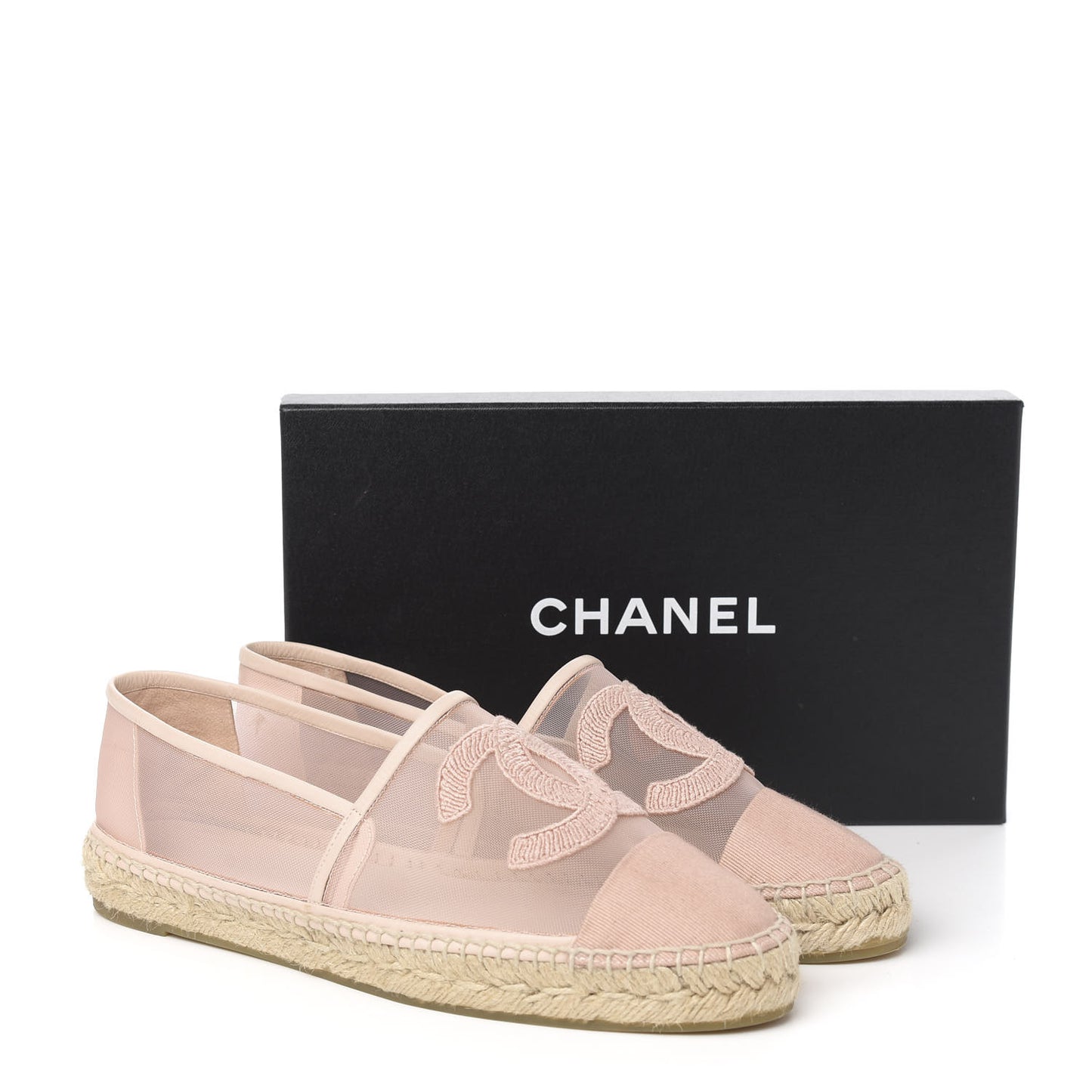 Mesh Grosgrain CC Espadrilles 42 Pink