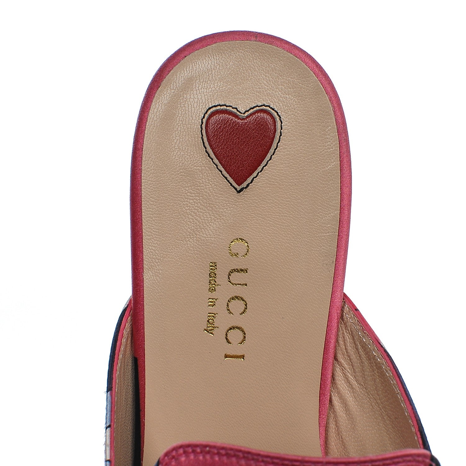 Gucci Satin GG Wallpaper Womens Princetown Slippers 36 Pink Flamboyant Blue Black 6 of 7