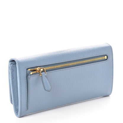 Prada Vitello Move Continental Flap Wallet Astrale Blue 3 of 7