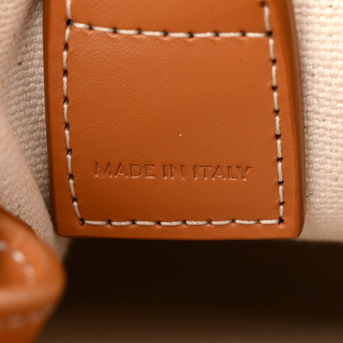 Canvas Calfskin Mini Vertical Cabas Natural Tan