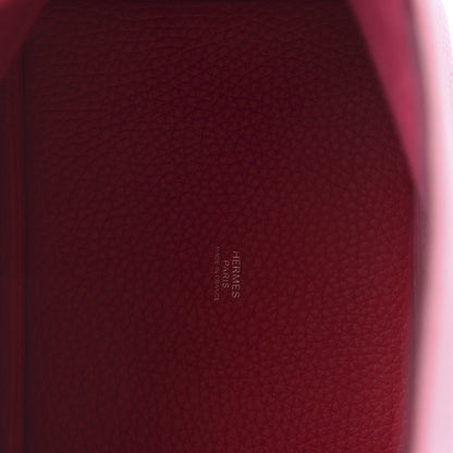 Hermes Taurillon Clemence Verso Picotin Lock 18 PM Rose Mexico Rouge De Coeur 8 of 11