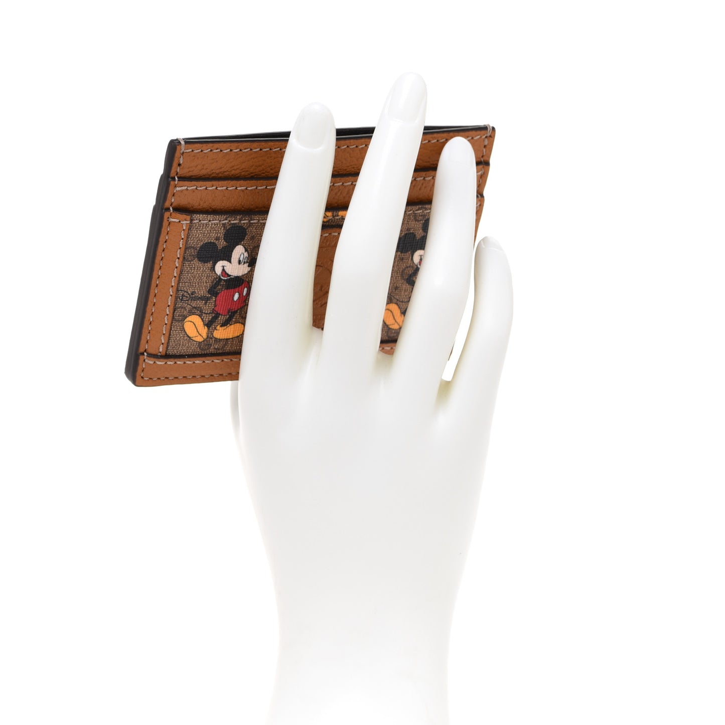 X DISNEY Mini Vintage GG Supreme Monogram Mickey Mouse Card Holder Beige Vintage Sun Oil