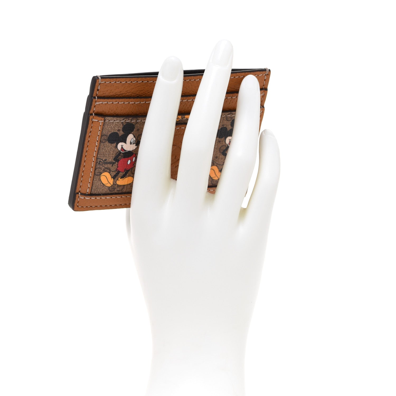 Gucci X DISNEY Mini Vintage GG Supreme Monogram Mickey Mouse Card Holder Beige Vintage Sun Oil 2 of 6