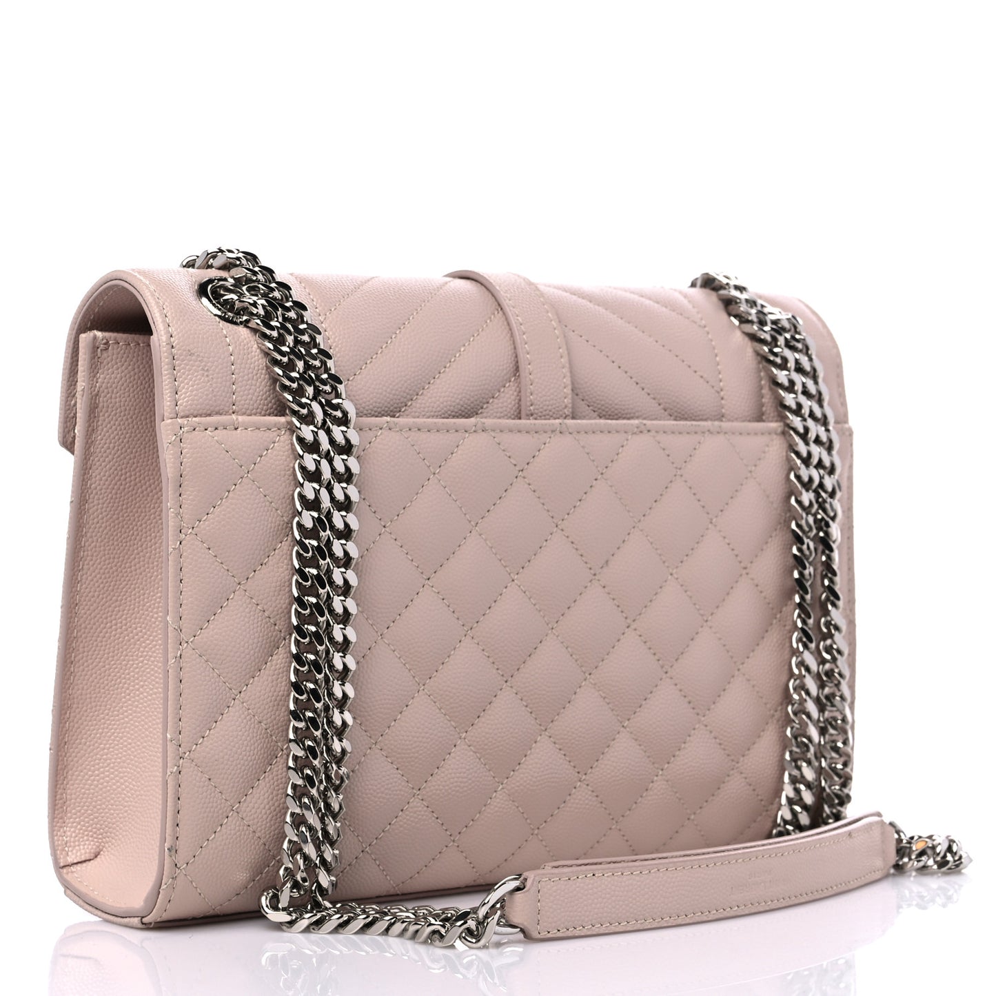 Grain De Poudre Textured Mixed Matelasse Medium Triquilt Monogram Satchel Marble Pink