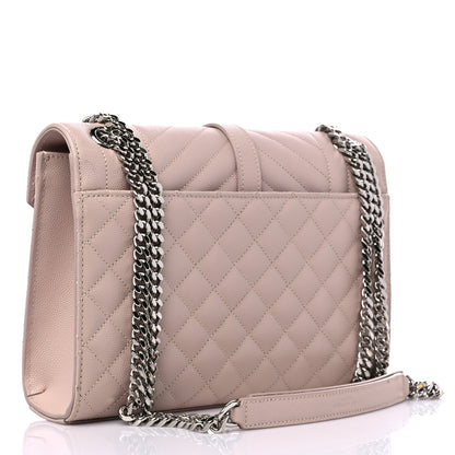 Saint Laurent Grain De Poudre Textured Mixed Matelasse Medium Triquilt Monogram Satchel Marble Pink 3 of 10