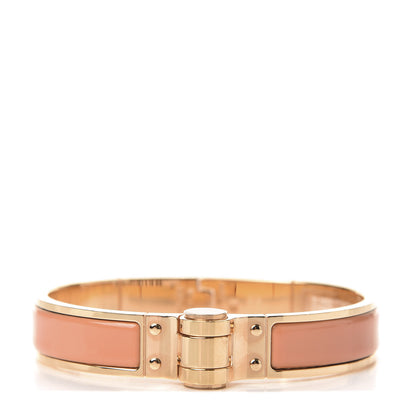 Hermes Enamel Charniere Uni Narrow Hinged Bracelet M Orange Papaye 1 of 4