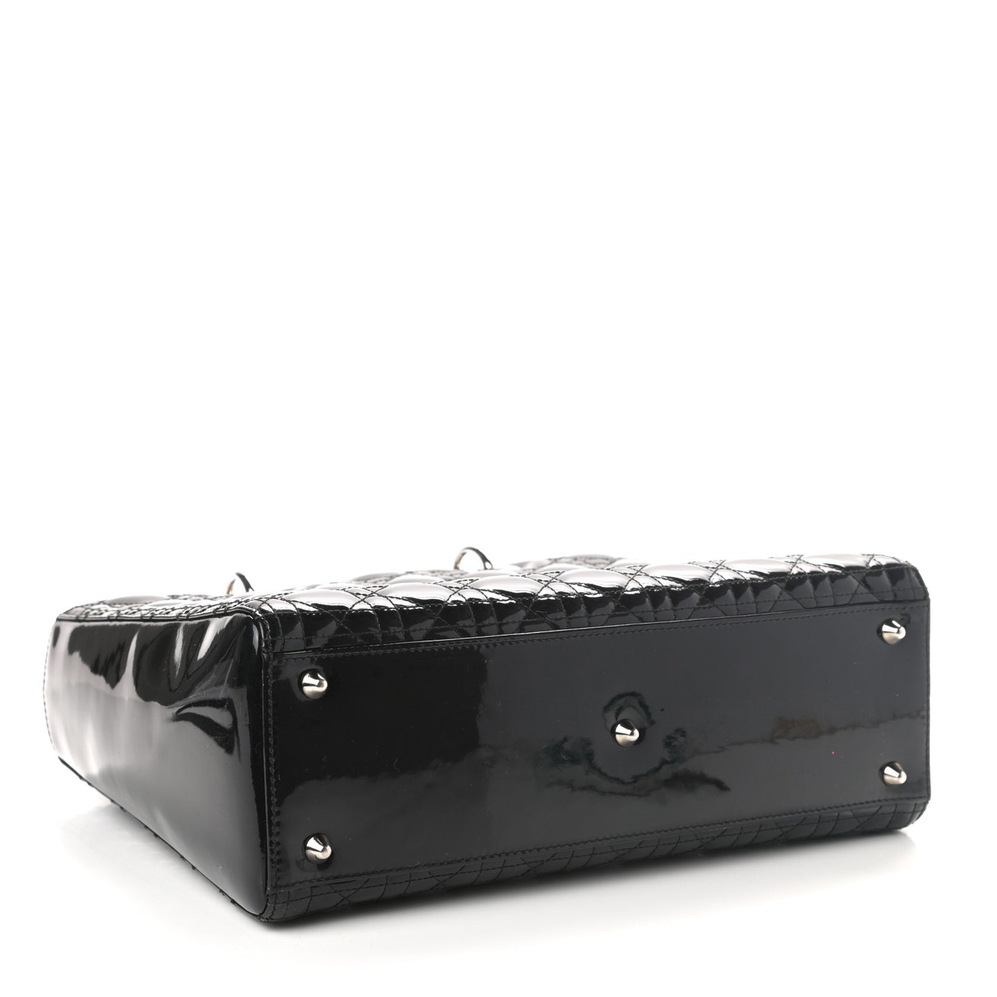 Patent Cannage Large Lady Dior Black