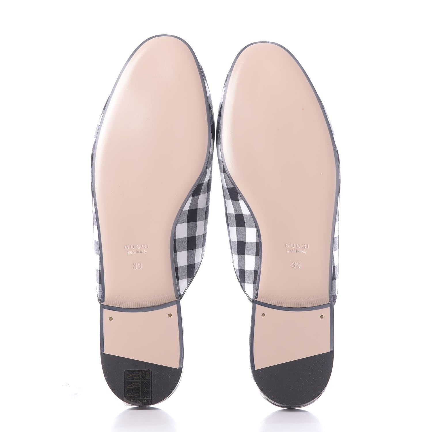 Gucci Cotton Gingham Womens Princetown Slippers 39 White Black 6 of 10