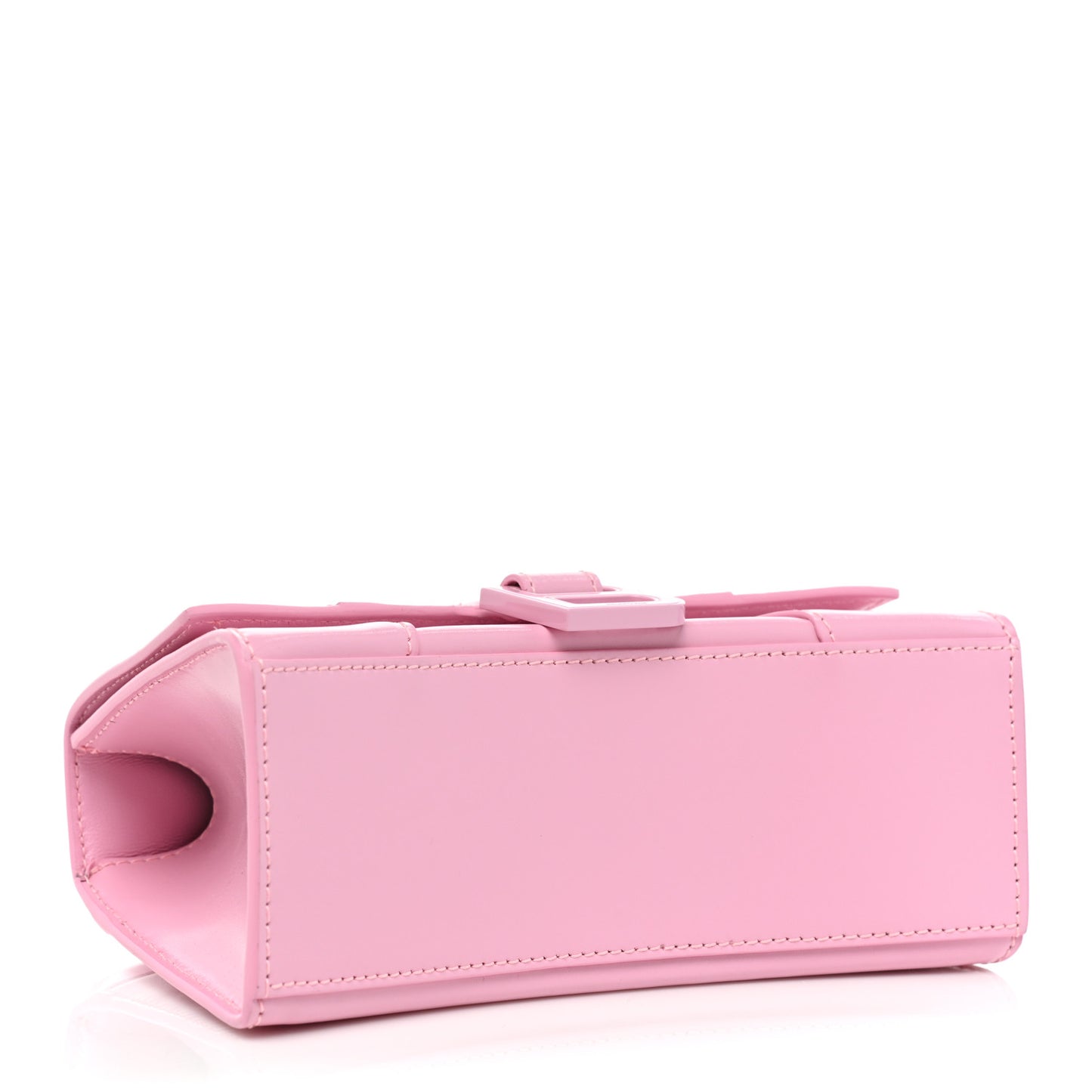 Shiny Box Calfskin Tonal B Hourglass Top Handle Bag XS Candy Pink