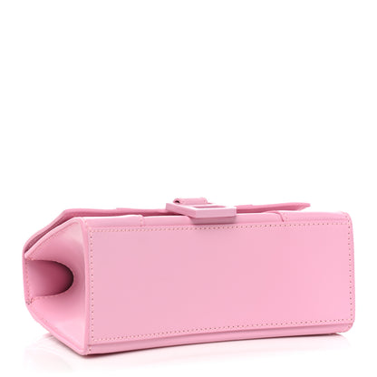 Balenciaga Shiny Box Calfskin Tonal B Hourglass Top Handle Bag XS Candy Pink 4 of 15