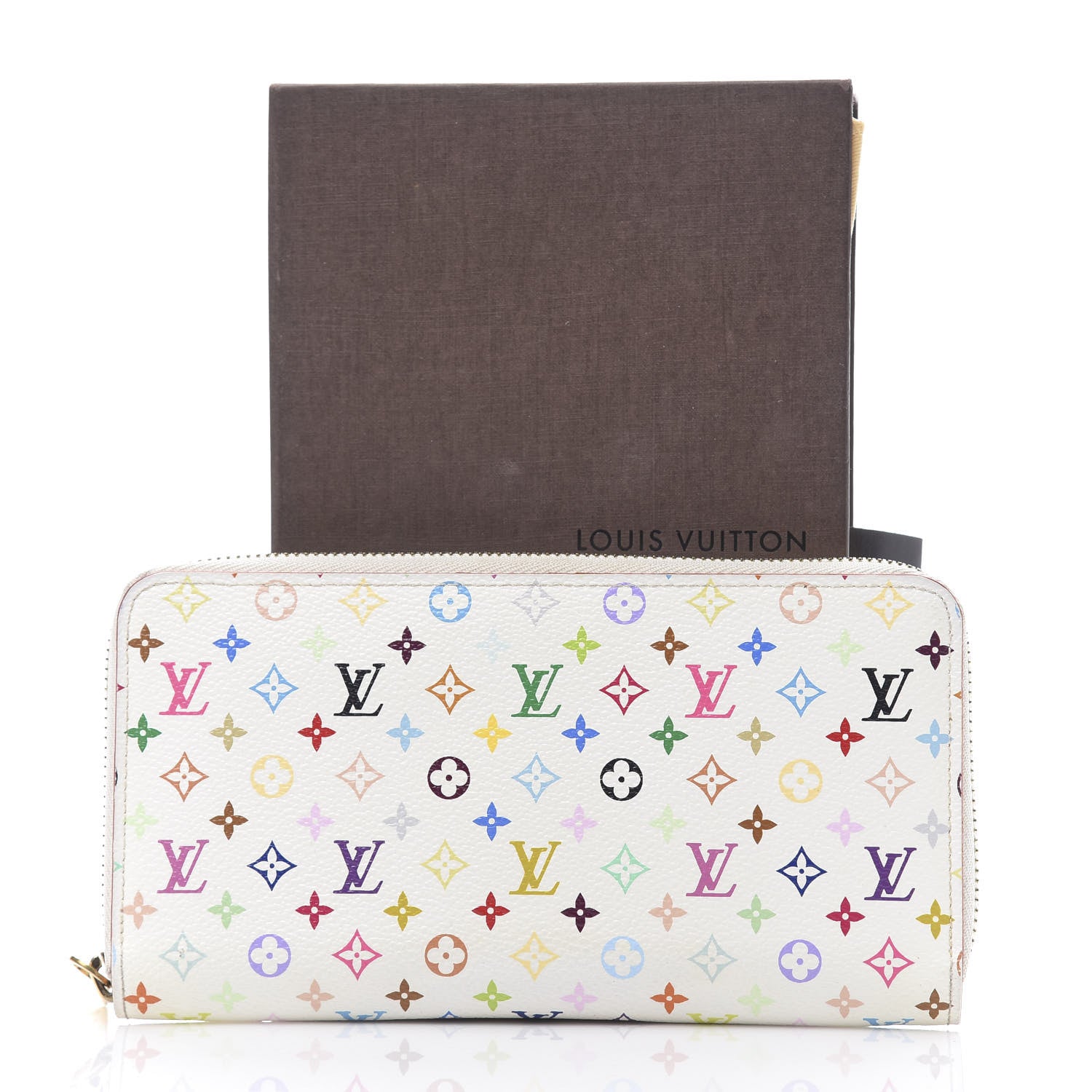 Louis Vuitton Monogram Multicolor Zippy Wallet White Orange 8 of 8