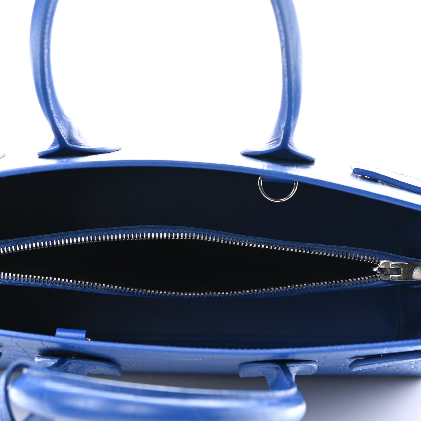 Calfskin Crocodile Embossed Small Sac De Jour Royal Blue