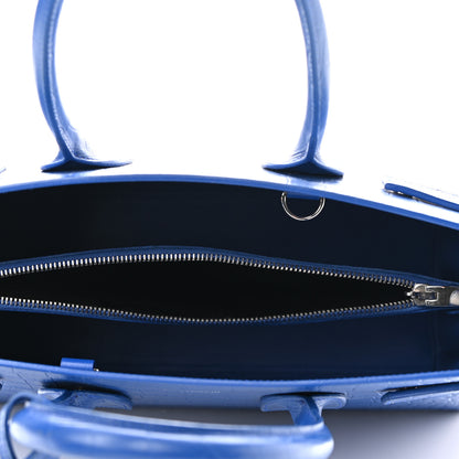 Saint Laurent Calfskin Crocodile Embossed Small Sac De Jour Royal Blue 5 of 12