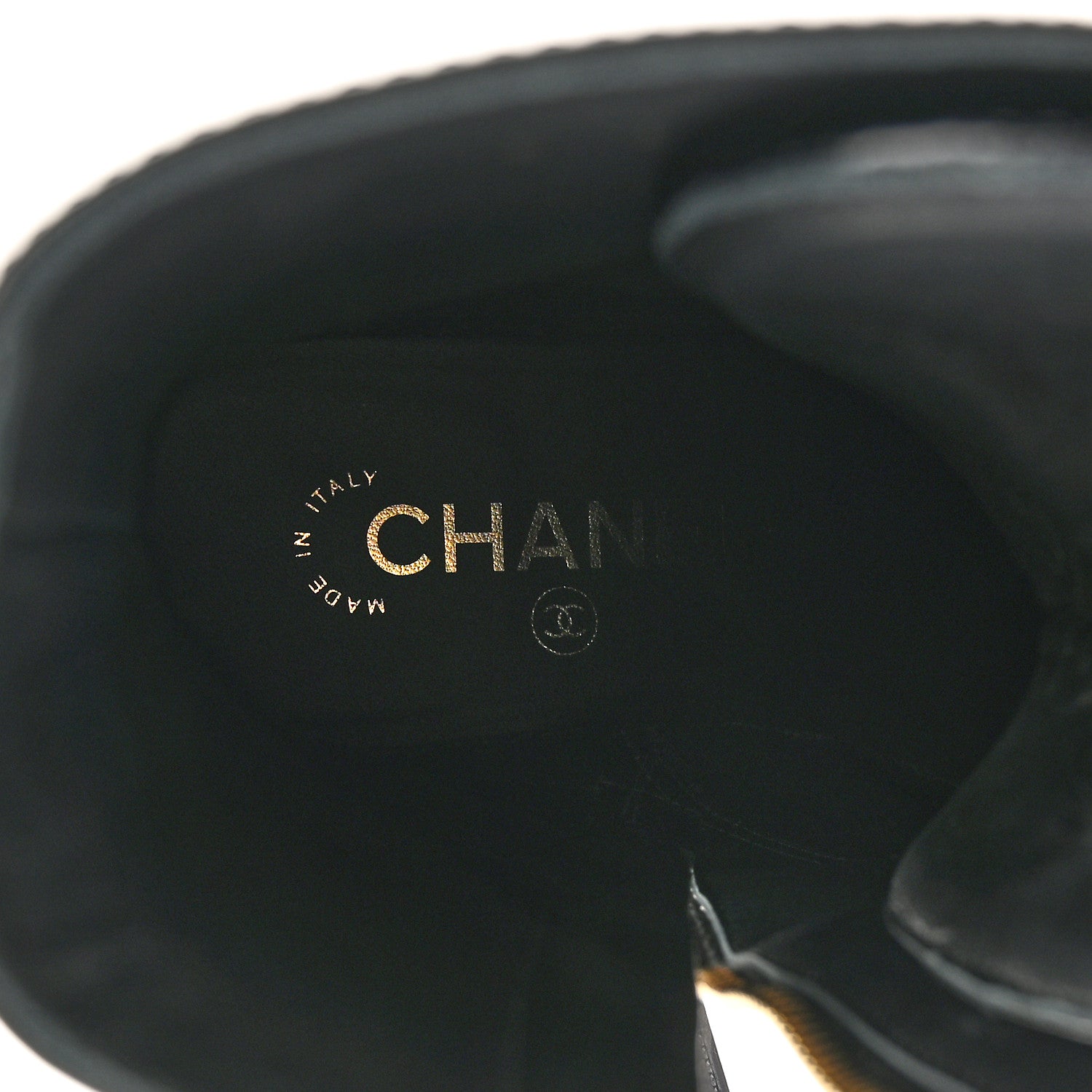 Chanel Crumpled Calfskin Patent Cap Toe Lace Up Combat Boots 38 Black 7 of 12