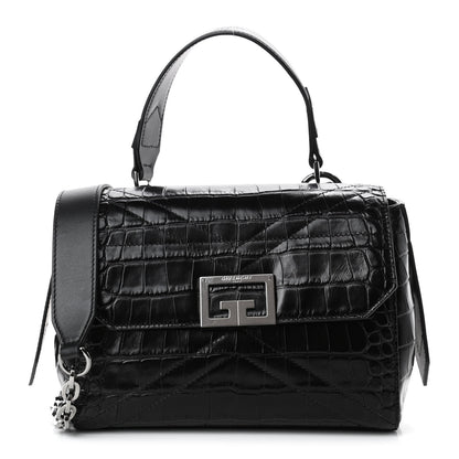 Givenchy Crocodile Embossed Calfskin Small ID Flap Black 1 of 4