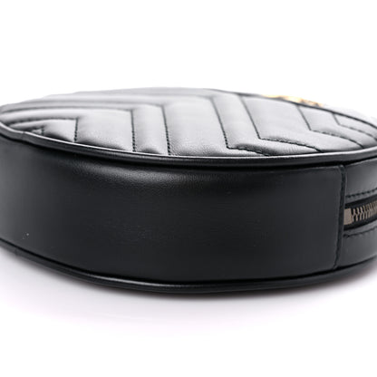 Gucci Calfskin Matelasse GG Marmont Round Wrist Wallet Black 9 of 10
