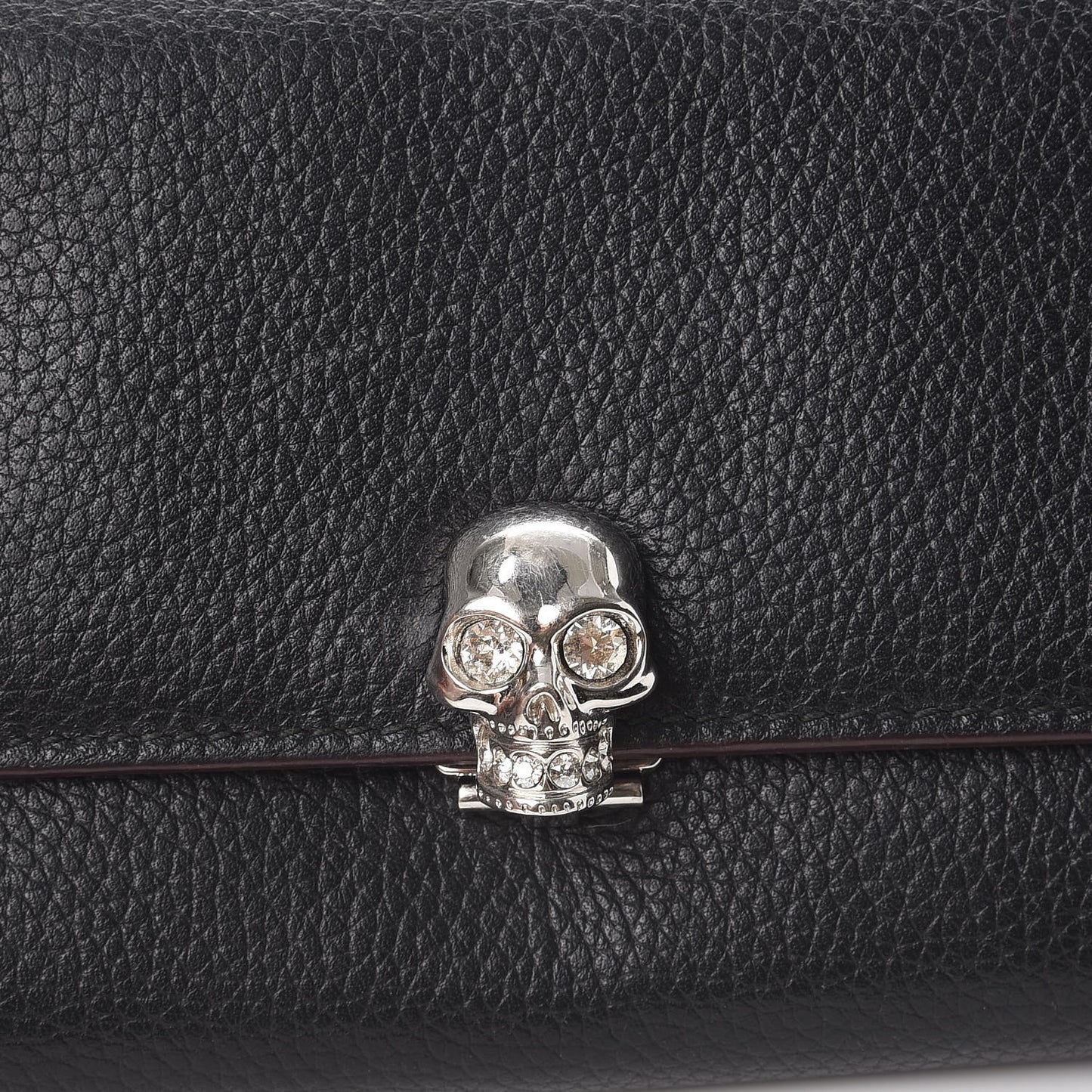 Calfskin Skull Continental Wallet Black