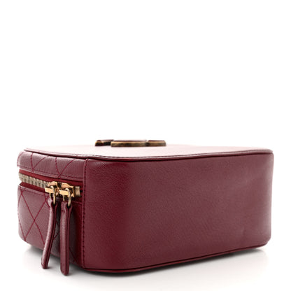 Chanel Shiny Calfskin Goatskin Quilted Small Coco Curve Vanity Burgundy 4 of 11