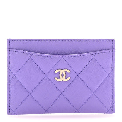 Chanel Caviar Quilted Card Holder Purple 1 of 8