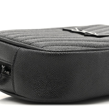 Saint Laurent Grain De Poudre Matelasse Monochrome Monogram Mini Lou Camera Bag Black 10 of 11
