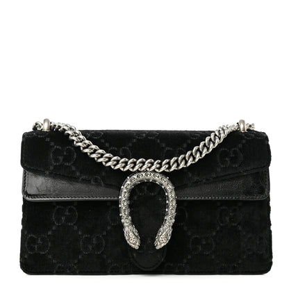 Gucci Velvet Skipper Crystal GG Monogram Small Dionysus Shoulder Bag Black Black Diamond 1 of 11