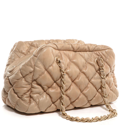 Chanel Lambskin Bubble Quilt Bowler Beige 3 of 10