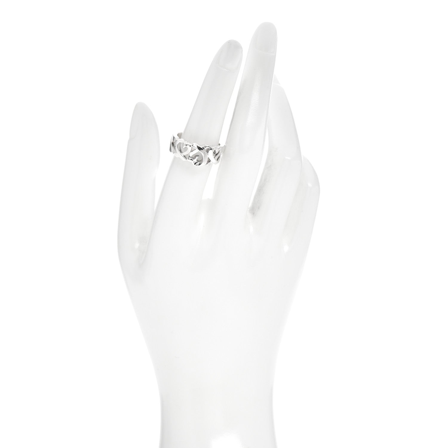 Tiffany Sterling Silver Paloma Picasso Loving Hearts Ring 54 7 2 of 5
