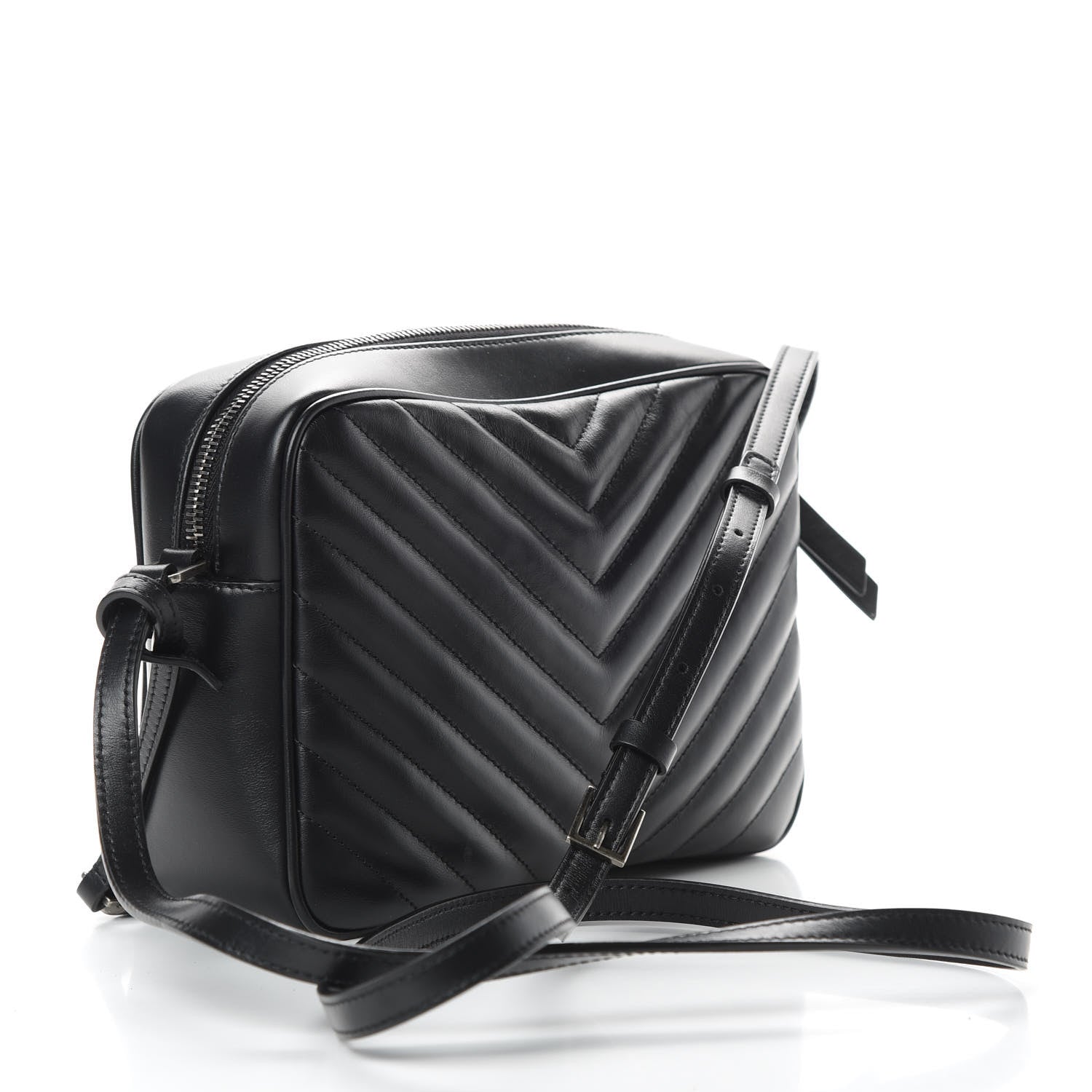 Saint Laurent Calfskin Matelasse Monogram Lou Camera Bag Black 3 of 10