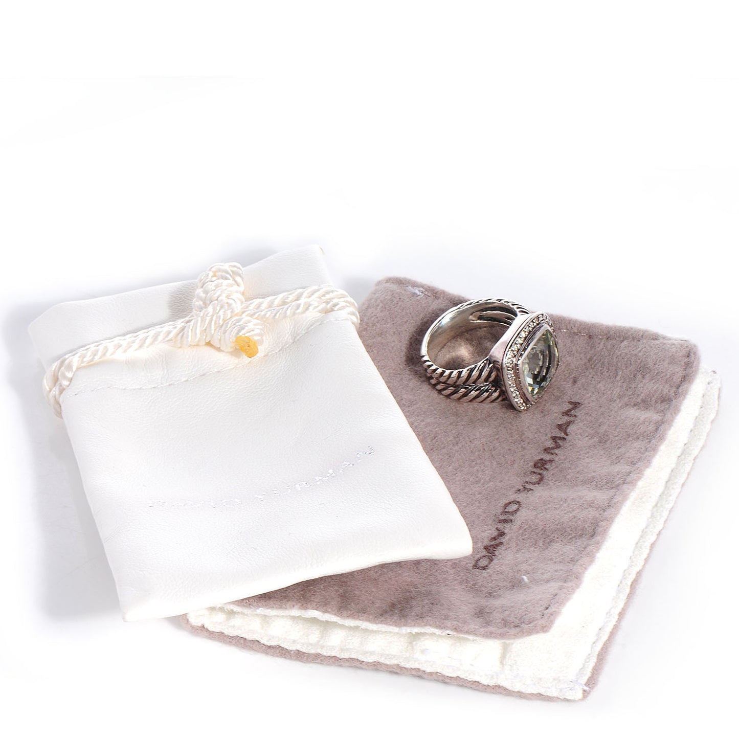 Sterling Silver Diamond Prasiolite Albion Ring 54 6.75