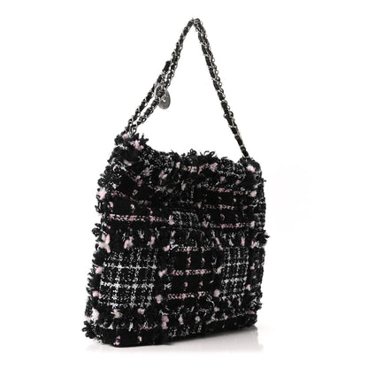 Chanel Tweed Patchwork Quilted Small Chanel 22 Black Pink White 4 of 11