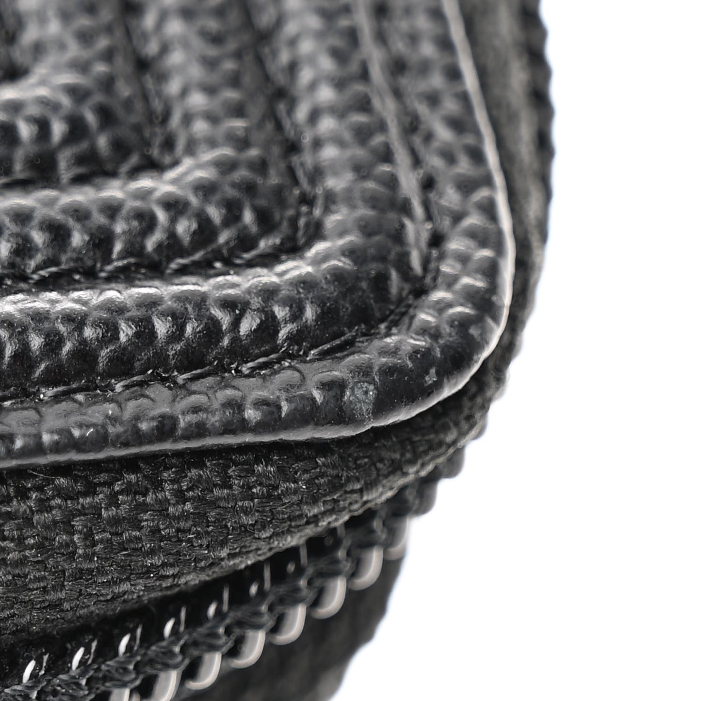 Caviar Quilted Boy Zip Around Coin Purse Wallet Black
