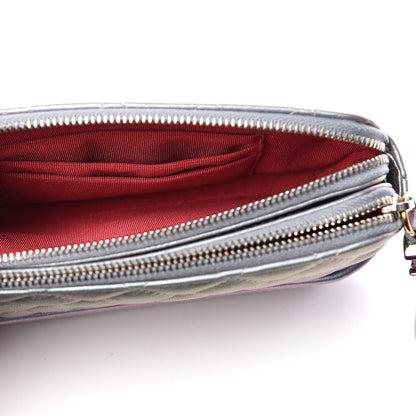 Chanel Iridescent Lambskin Calfskin Quilted Small Gabrielle Clutch With Chain Light Purple 7 of 13
