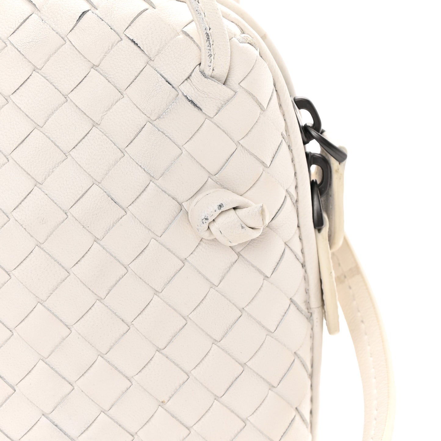 Nappa Intrecciato Nodini Crossbody Messenger White