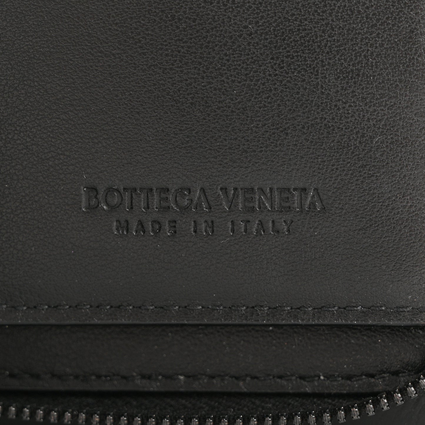 Nappa Intrecciato Zip Wallet Black