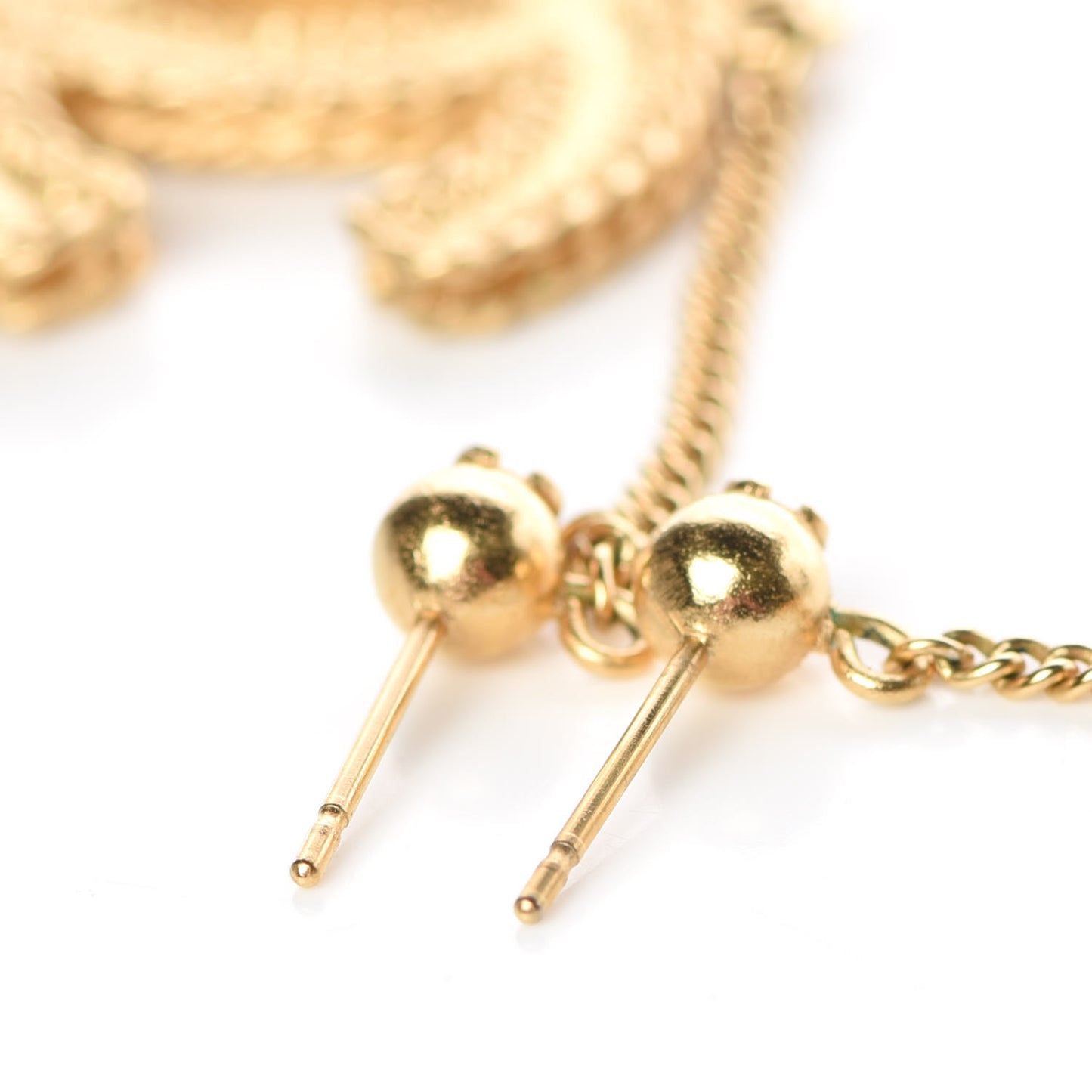 CC Drop Earrings Matte Gold