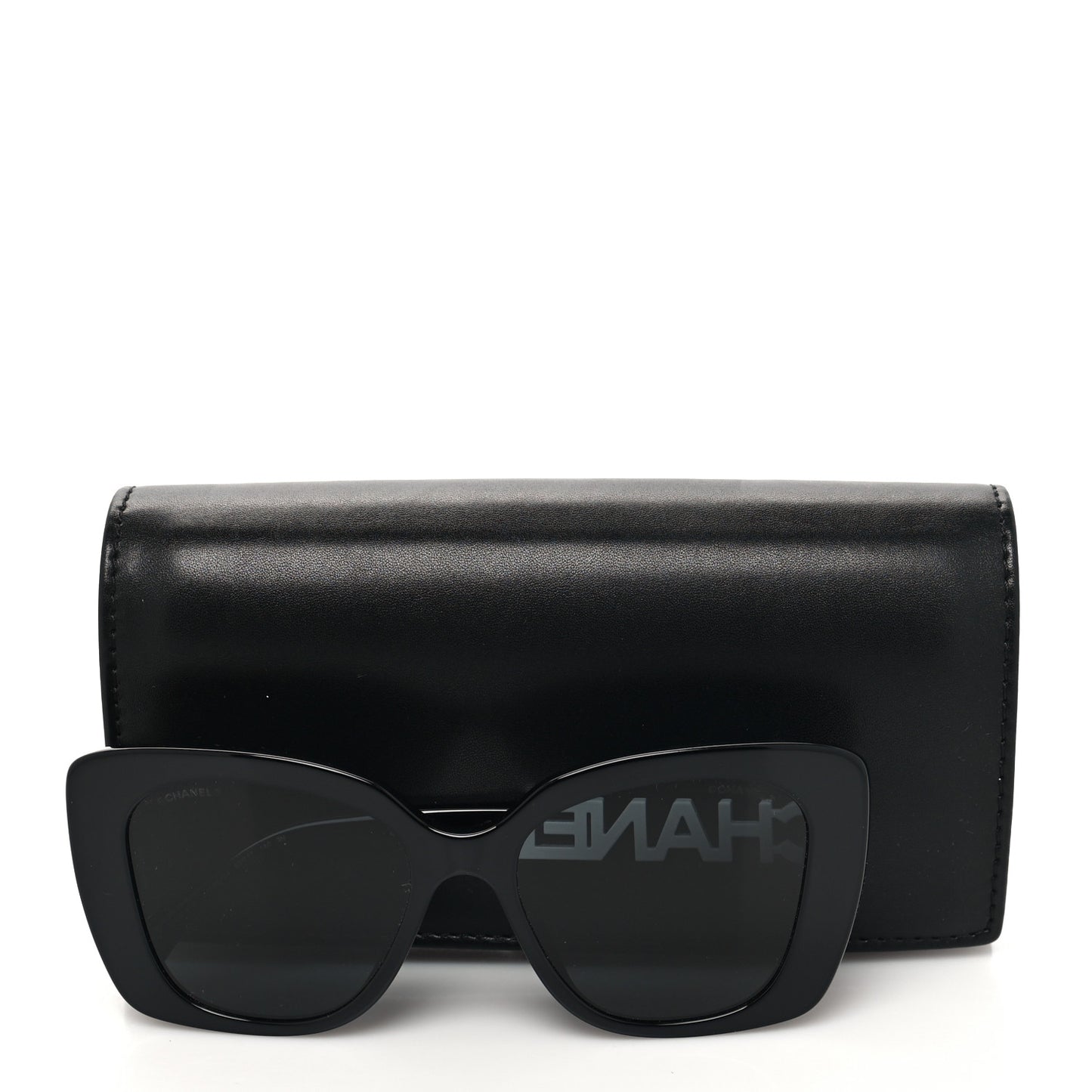 Acetate Strass Polarized Square Sunglasses 5422-B-A Black White