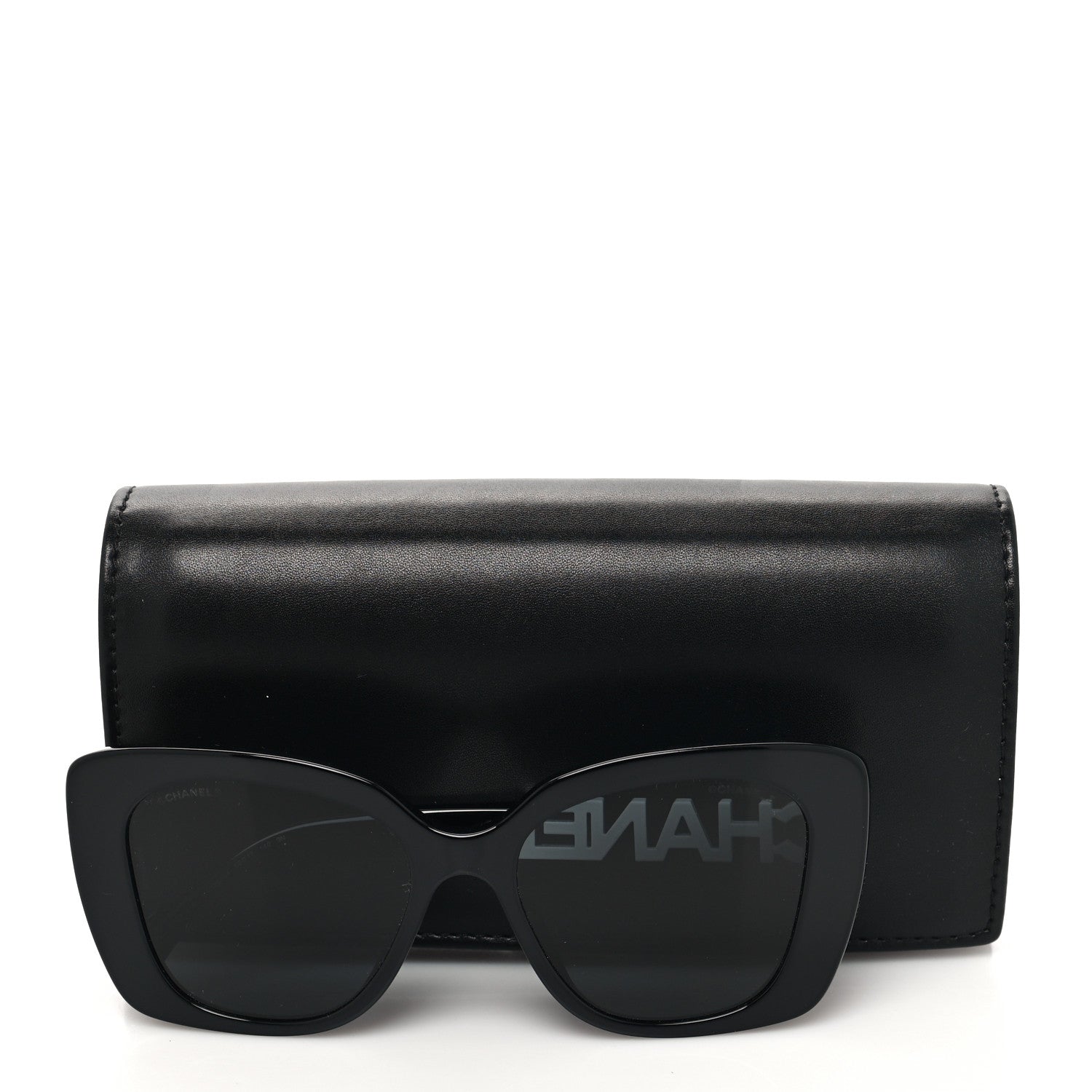 Chanel Acetate Strass Polarized Square Sunglasses 5422-B-A Black White 7 of 7