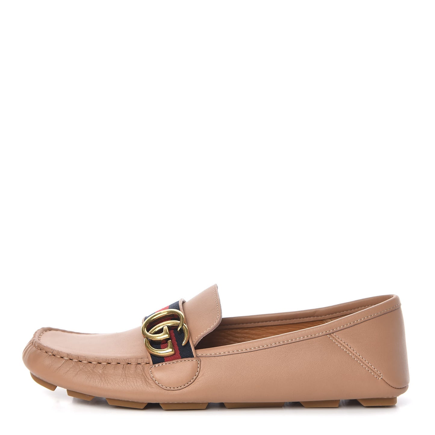 Calfskin Web Womens Driver Loafers 39 Camelia