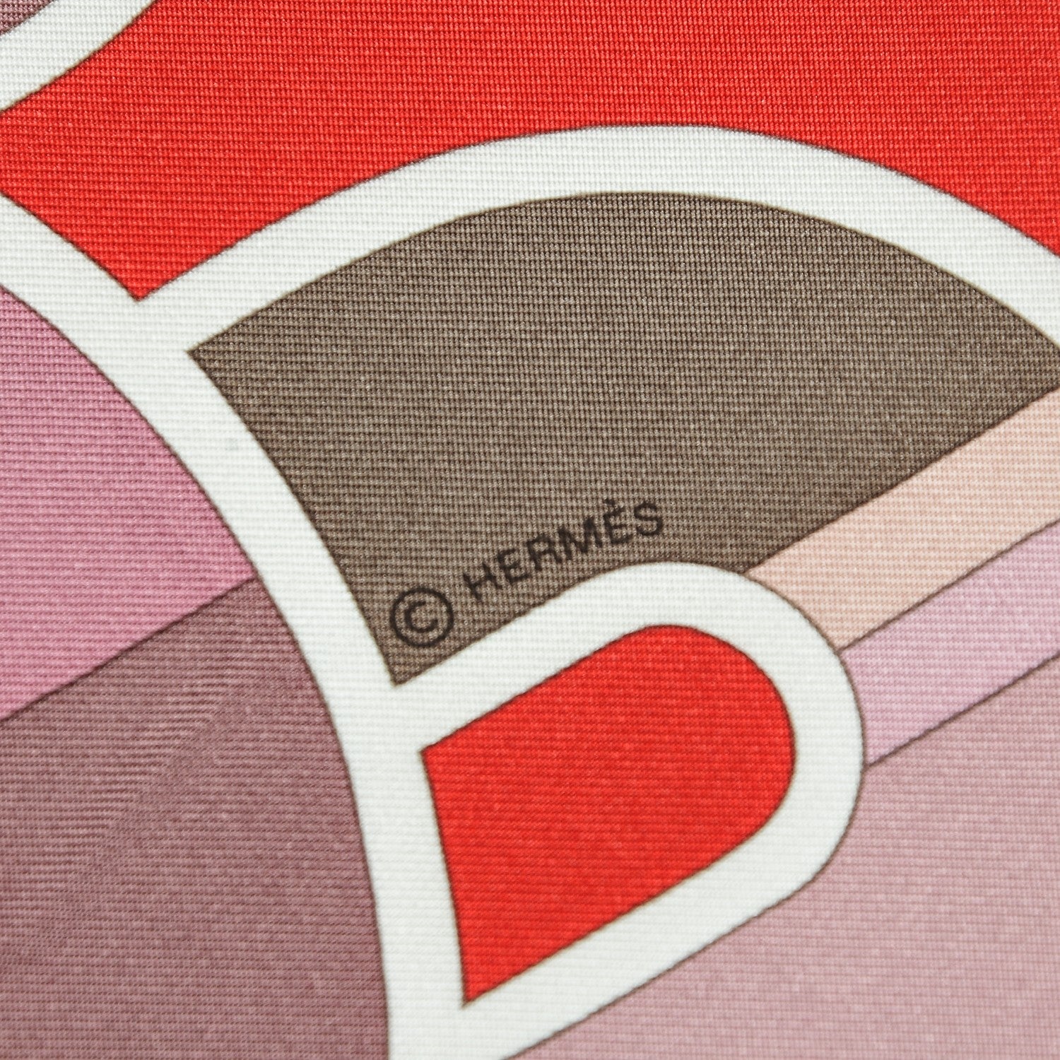 Hermes Silk Melodie Chromatique 90 Rouge Etoupe Rose Antique 8 of 9