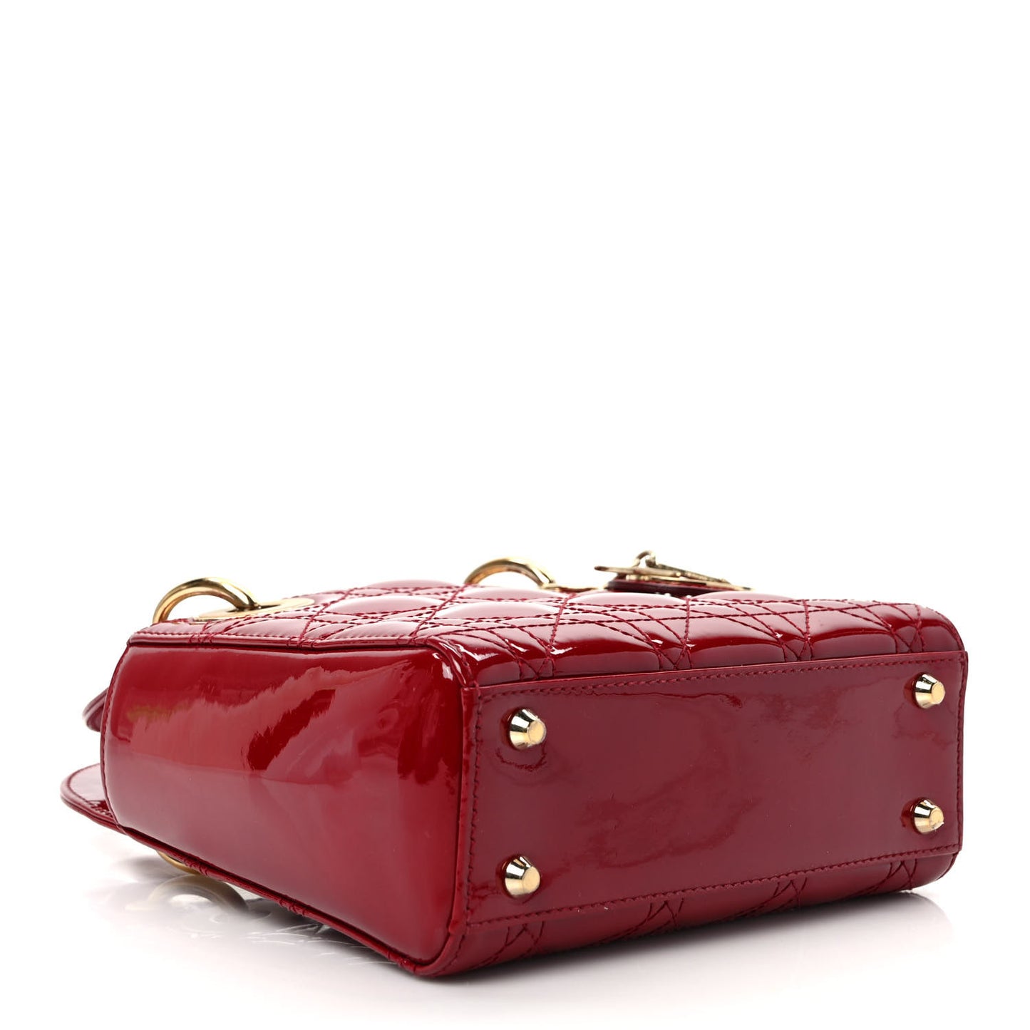 Patent Cannage Mini Lady Dior Red