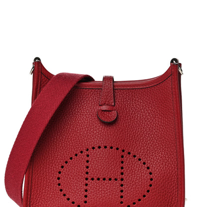 Hermes Taurillon Clemence Evelyne TPM Rouge Grenat 6 of 10