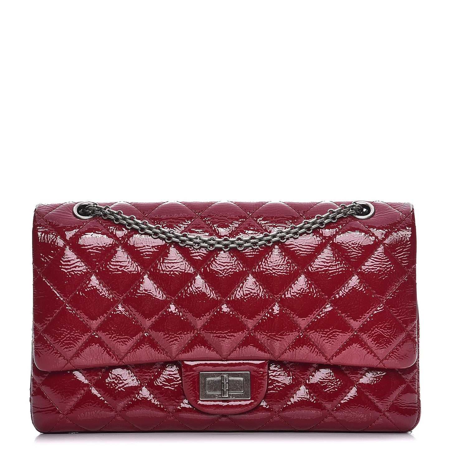 Distressed Patent 2.55 Reissue 227 Flap Raspberry Red