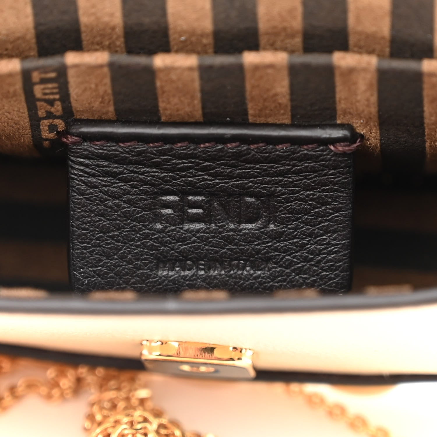 Fendi Nappa Vitello King Metal Stitch Nano Maxi Buckle Baguette Charm Pergamena 5 of 9