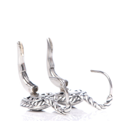 David Yurman Sterling Silver Diamond Black Onyx Petite Albion Drop Earrings 3 of 4