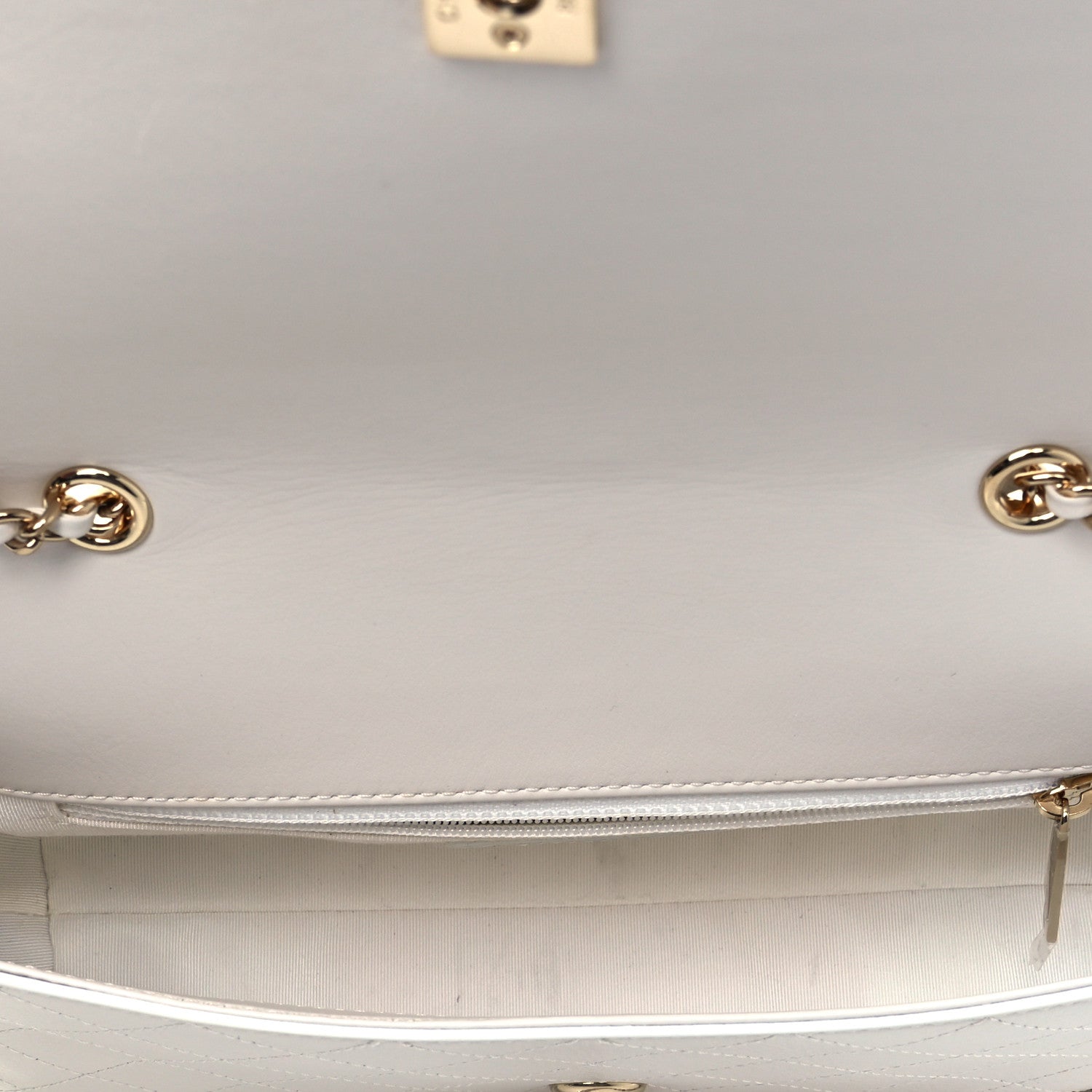Chanel Calfskin Stitched Medium Covered CC Flap Bag White 5 of 9
