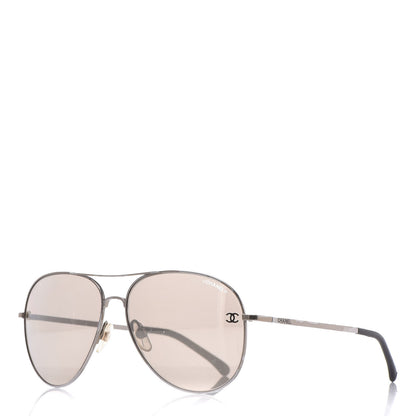 Chanel Aviator CC Sunglasses 4189-T-Q Silver 1 of 7