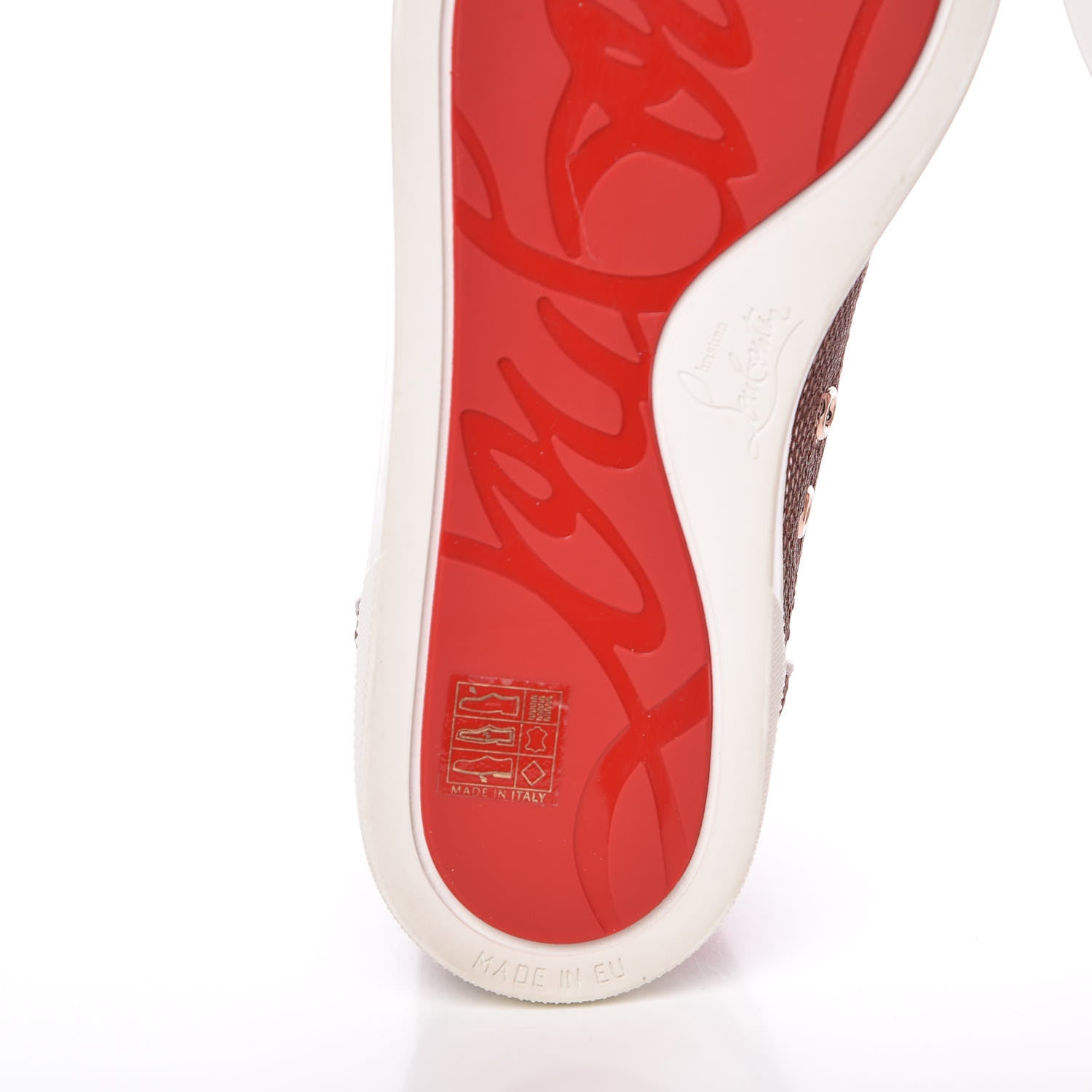 Christian Louboutin Metallic Sequin Bip Bip Orlato Flat Sneakers 37 Nude 7 of 11